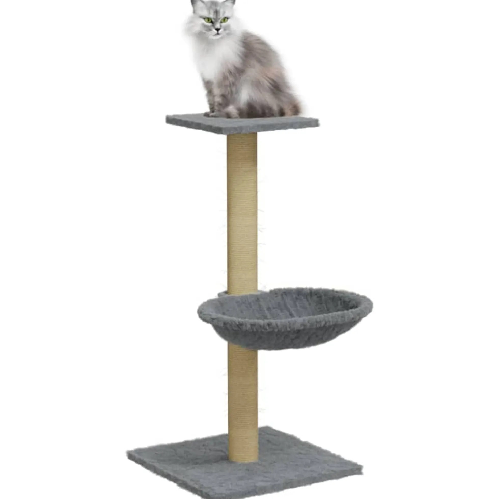 Rascador Para Gatos Con Poste De Sisal Gris Claro 74 Cm