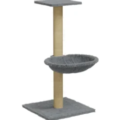 Rascador Para Gatos Con Poste De Sisal Gris Claro 74 Cm