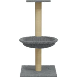 Rascador Para Gatos Con Poste De Sisal Gris Claro 74 Cm