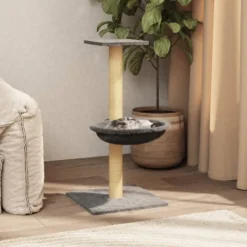 Rascador Para Gatos Con Poste De Sisal Gris Claro 74 Cm