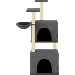 Rascador Para Gatos Con Postes De Sisal Gris Oscuro 122 Cm