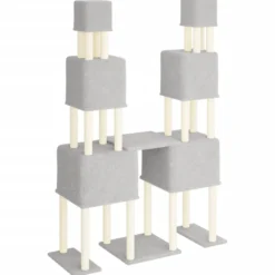 Rascador Para Gatos Con Postes De Sisal Gris Claro 199 Cm