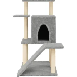 Rascador Para Gatos Con Postes De Sisal Gris Claro 97 Cm