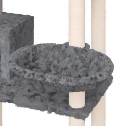 Rascador Para Gatos Con Postes De Sisal Gris Oscuro 131 Cm