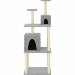 Rascador Para Gatos Con Postes De Sisal Gris Claro 167 Cm