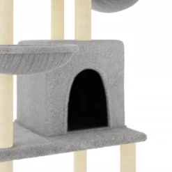 Rascador Para Gatos Con Postes De Sisal Gris Claro 180 Cm