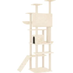 Rascador Para Gatos Con Postes De Sisal Crema 191 Cm
