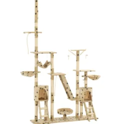 Rascador Para Gatos Con Poste De Sisal 230-250 Cm Huellas Beige