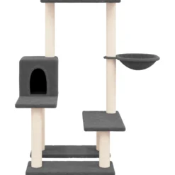 Rascador Para Gatos Con Postes De Sisal Gris Oscuro 94,5 Cm