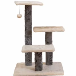 Rascador Para Gato Wuapu Modelo Four Con 3 Alturas. Altura 64cm, Base 45x45cm. Color Beige