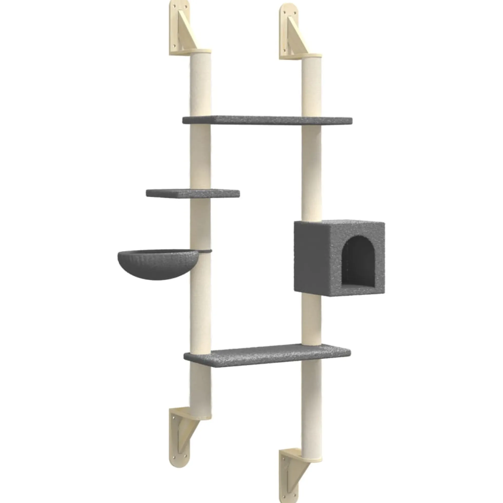 Árbol Rascador Para Gatos De Pared Gris Oscuro 180 Cm