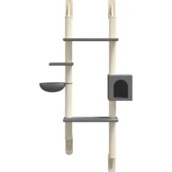 Árbol Rascador Para Gatos De Pared Gris Oscuro 180 Cm