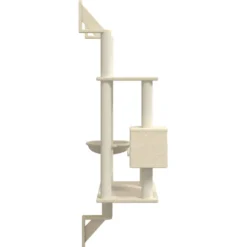 Árbol Rascador Para Gatos De Pared Crema 153 Cm