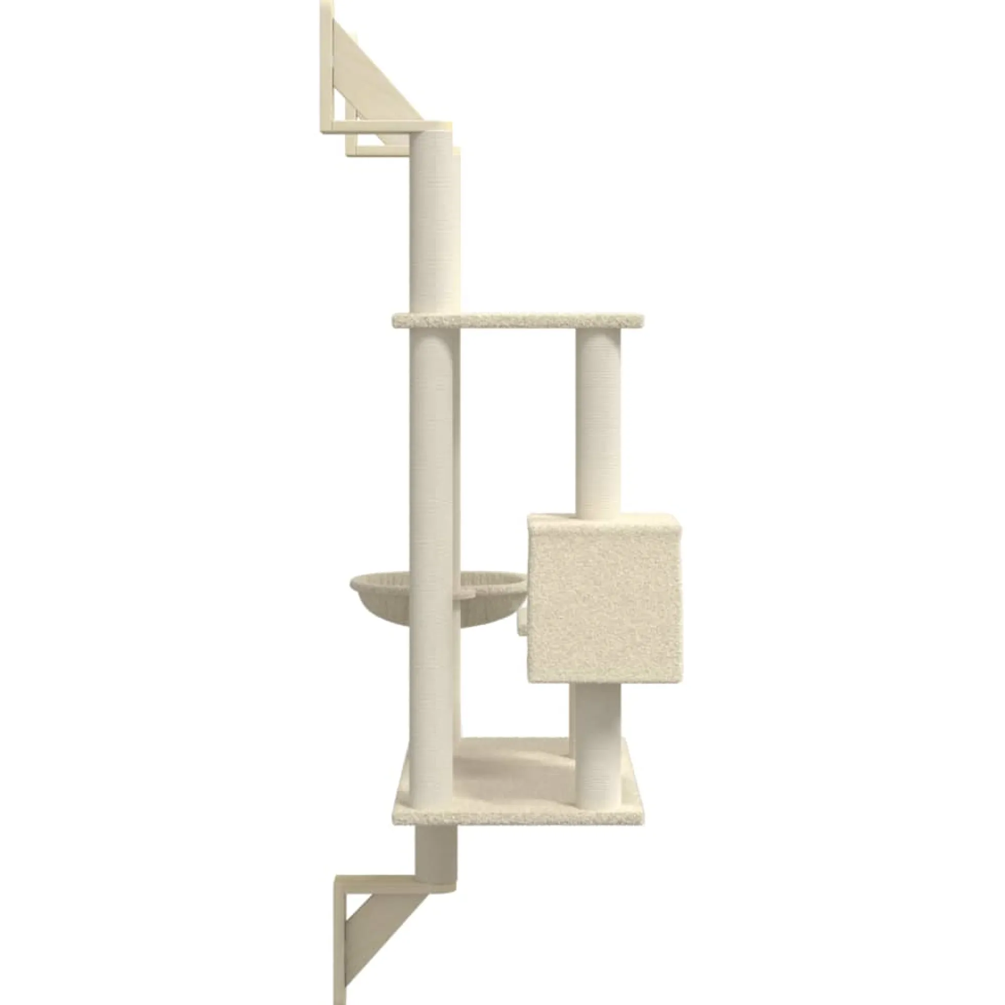 Árbol Rascador Para Gatos De Pared Crema 153 Cm