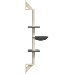 Árbol Rascador Para Gatos De Pared Gris Oscuro 142,5 Cm