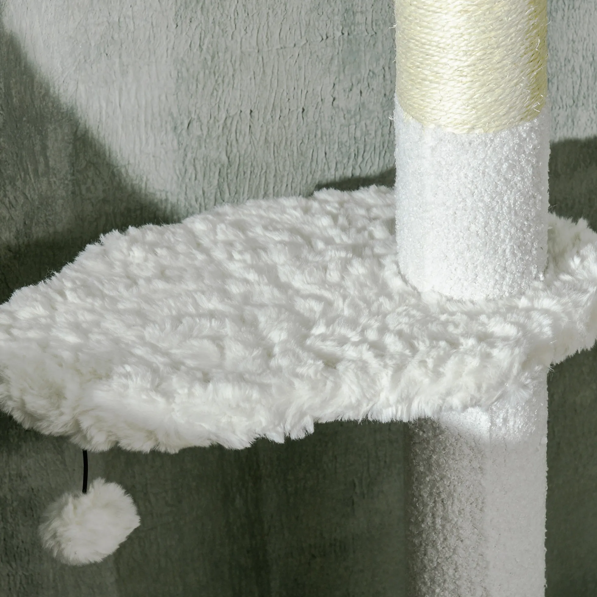 Árbol Rascador Para Gatos De Suelo A Techo Ajustable 48x32x225-255 Cm Blanco