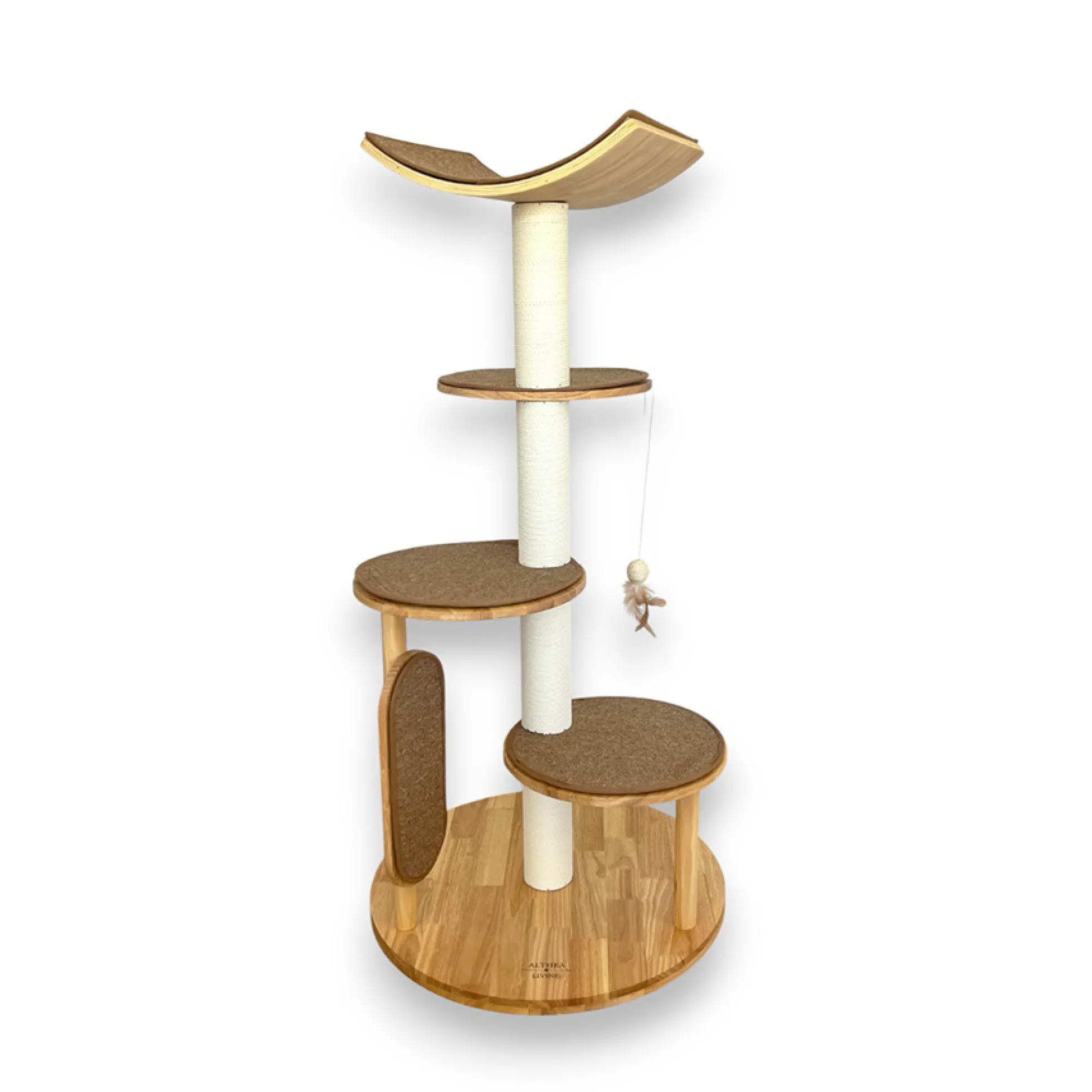 Árbol Rascador Para Gatos Gaviota, 3 En 1 Con Cama Y Zona De Escalada Althea Living 140x76x76cm