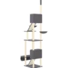 Árbol Rascador Para Gatos Suelo A Techo Gris Oscuro 277-303 Cm