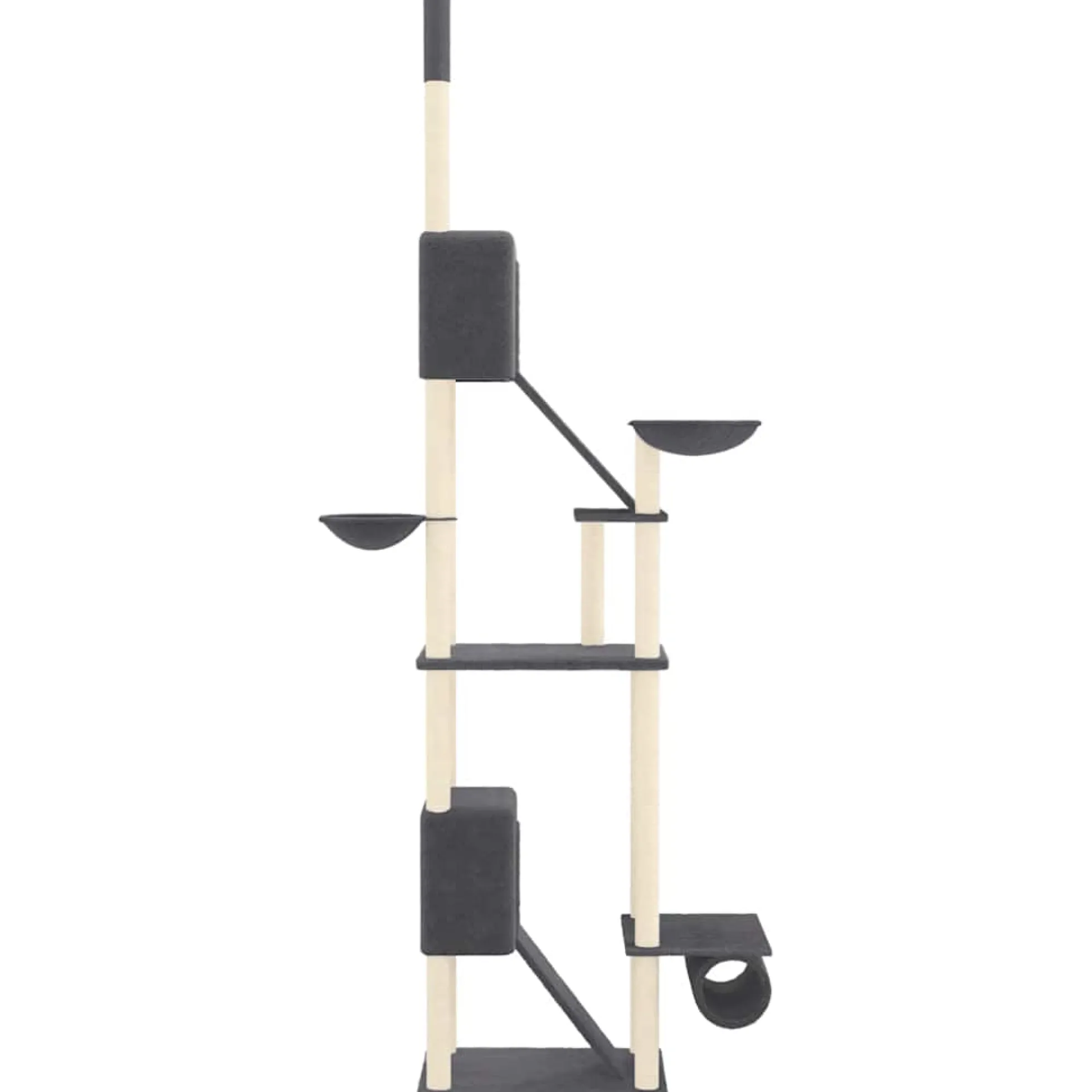 Árbol Rascador Para Gatos Suelo A Techo Gris Oscuro 277-303 Cm