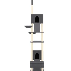 Árbol Rascador Para Gatos Suelo A Techo Gris Oscuro 277-303 Cm