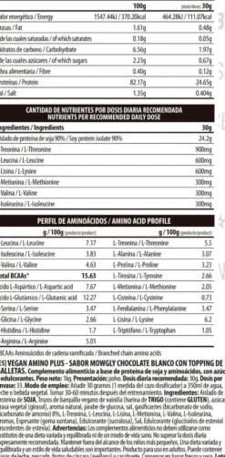 Real Vegan Amino+ - 1kg - Mougly White Chocolate - Proteína Vegetal - Big