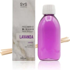 Recambio Mikado Lavanda Mármol SYS Aromas 200 ml | Con Palos | Aroma Floral y Agreste | Relajante