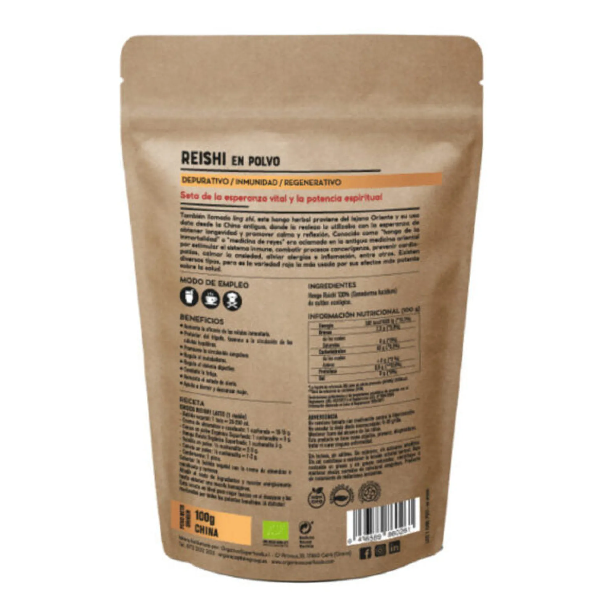 Reishi Bio 100g - Orgánica Superfoods