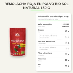 Remolacha Roja En Polvo Bio Sol Natural 150 g