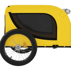 Remolque Bicicleta Mascotas Hierro Tela Oxford Amarillo Negro