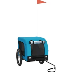 Remolque De Bicicleta Mascotas Hierro Tela Oxford Azul Negro