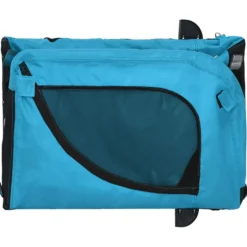Remolque De Bicicleta Mascotas Hierro Tela Oxford Azul Negro