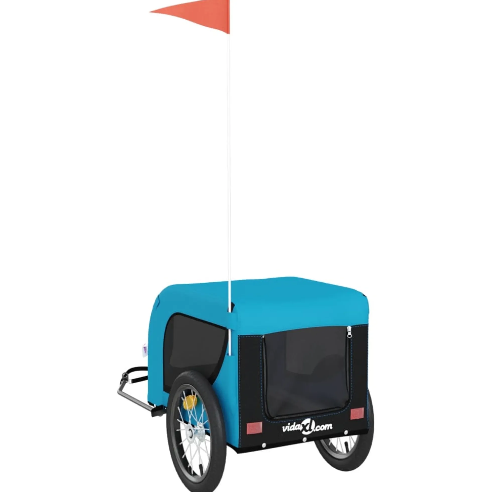 Remolque De Bicicleta Mascotas Hierro Tela Oxford Azul Negro