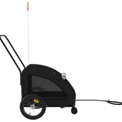 Remolque De Bicicleta Mascotas Hierro Tela Oxford Negro