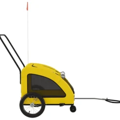 Remolque De Bicicleta Mascotas Hierro Tela Oxford Amarillo