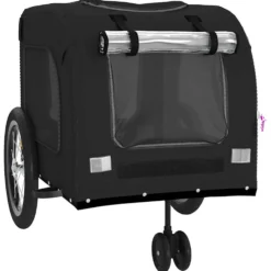 Remolque De Bicicleta Mascotas Hierro Tela Oxford Negro