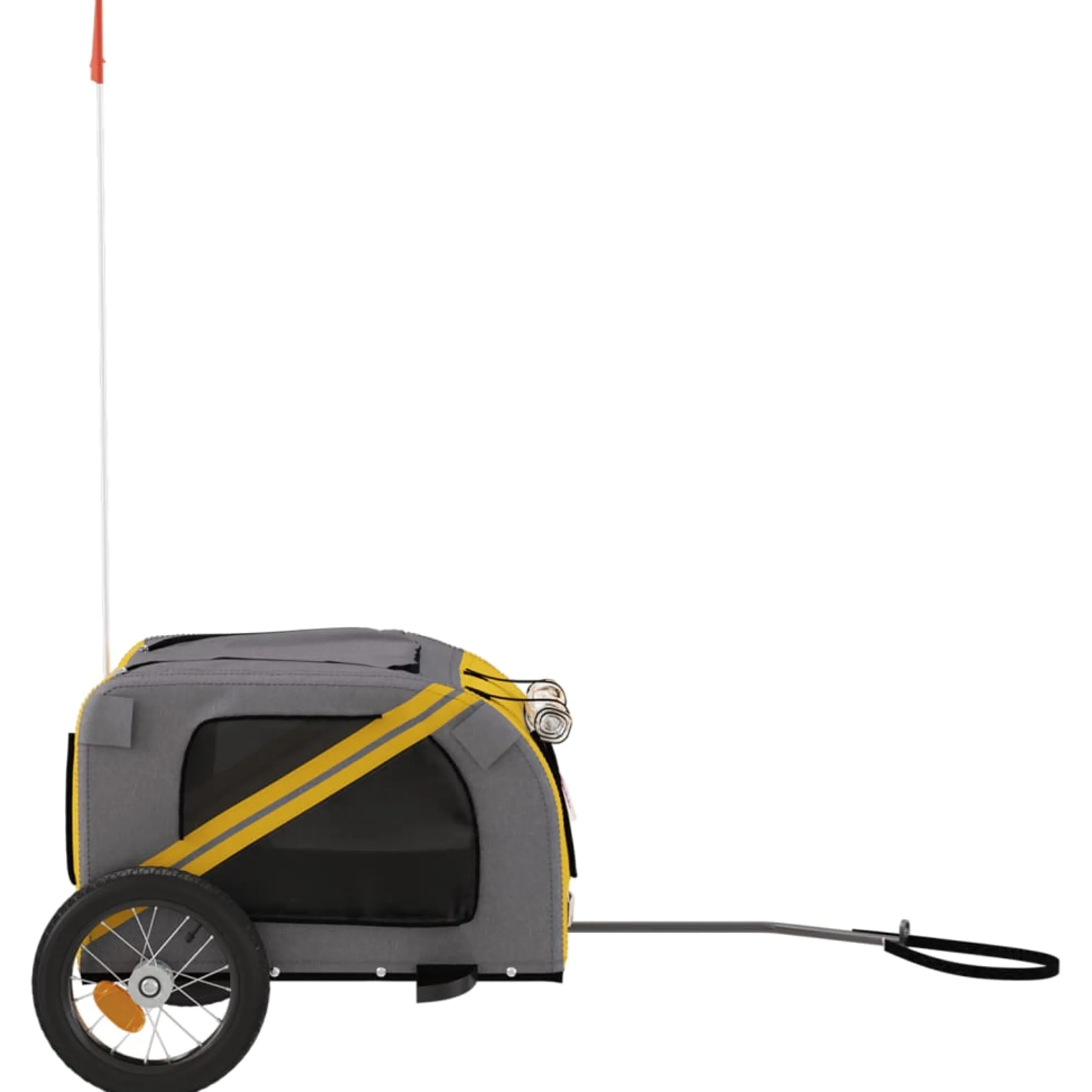 Remolque De Bicicleta Mascotas Hierro Tela Oxford Amarillo Gris