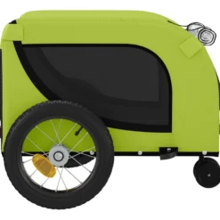 Remolque De Bicicleta Mascotas Hierro Tela Oxford Verde Negro