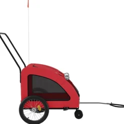 Remolque De Bicicleta Mascotas Hierro Tela Oxford Rojo