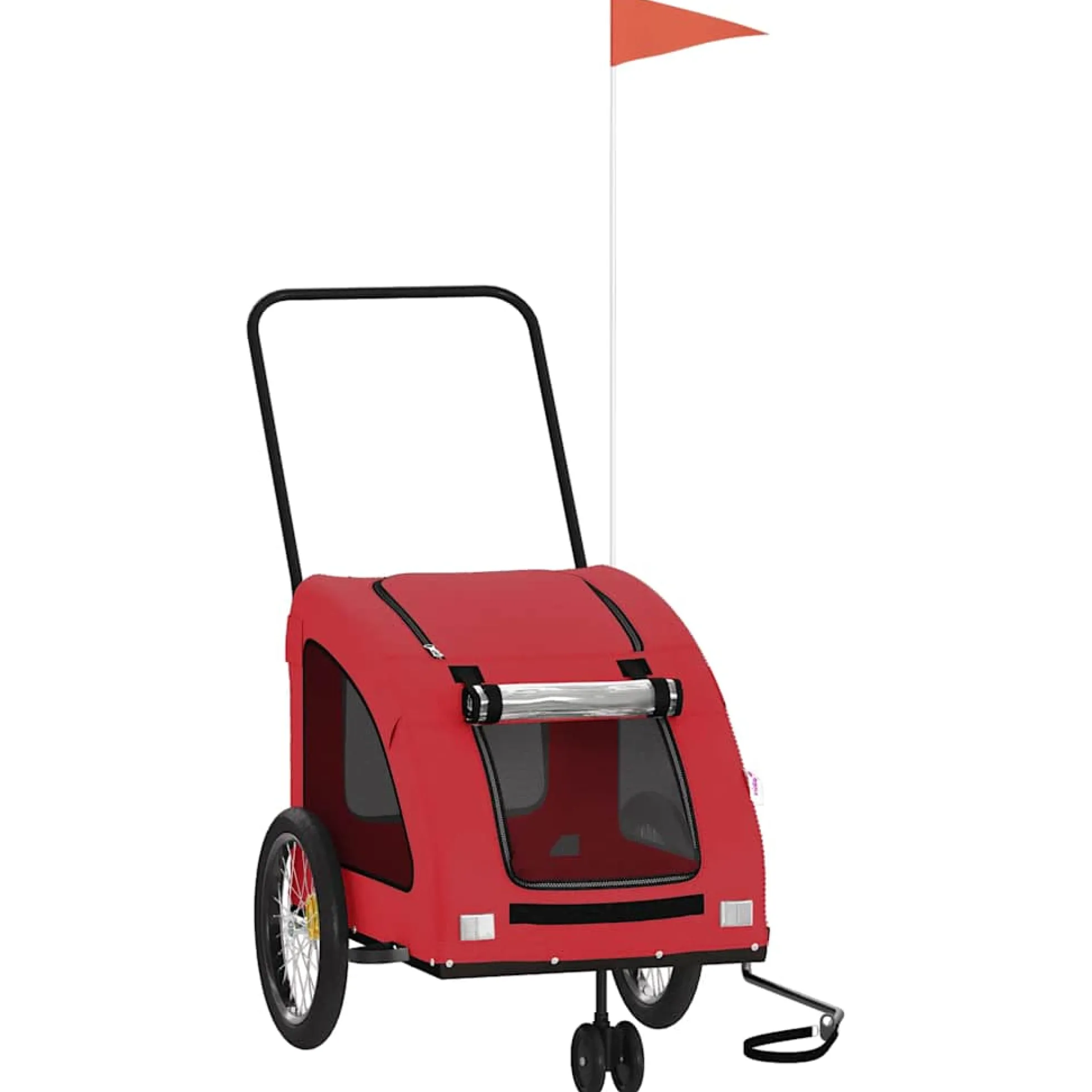 Remolque De Bicicleta Mascotas Hierro Tela Oxford Rojo