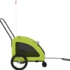 Remolque De Bicicleta Mascotas Hierro Tela Oxford Verde
