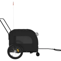 Remolque De Bicicleta Mascotas Hierro Tela Oxford Negro
