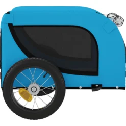 Remolque De Bicicleta Mascotas Hierro Tela Oxford Azul Negro