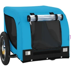 Remolque De Bicicleta Mascotas Hierro Tela Oxford Azul Negro