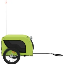 Remolque De Bicicleta Mascotas Hierro Tela Oxford Verde Negro