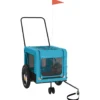 Remolque De Bicicleta Mascotas Hierro Tela Oxford Azul Negro