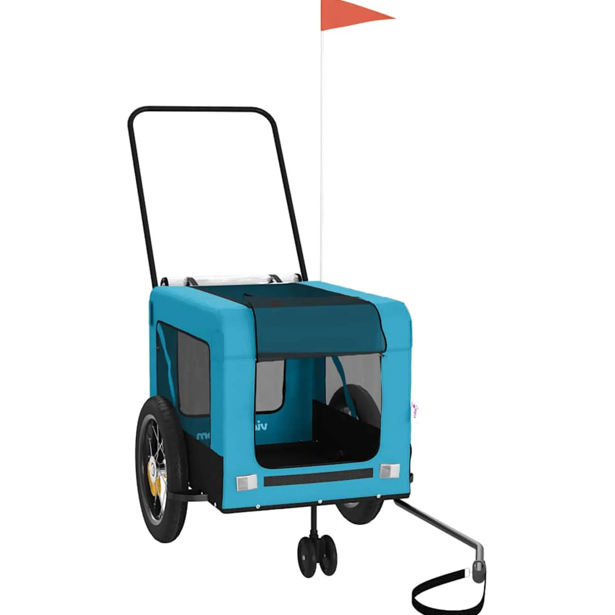 Remolque De Bicicleta Mascotas Hierro Tela Oxford Azul Negro