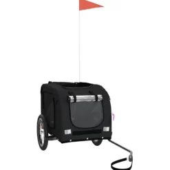Remolque De Bicicleta Mascotas Hierro Tela Oxford Negro
