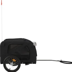 Remolque De Bicicleta Mascotas Hierro Tela Oxford Negro