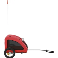 Remolque De Bicicleta Mascotas Hierro Tela Oxford Rojo