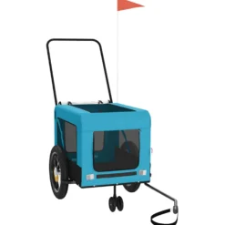 Remolque De Bicicleta Mascotas Hierro Tela Oxford Azul Negro